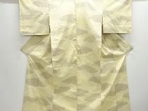 アンティーク　雲模様織り出し十日町紬単衣着物